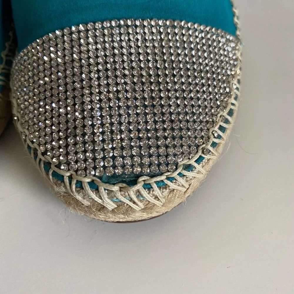 Schutz‎ Cherie Embellished Cap Toe Espadrille Flats